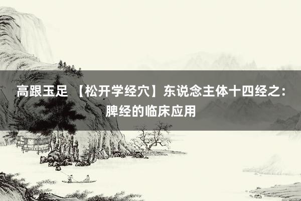 高跟玉足 【松开学经穴】东说念主体十四经之：脾经的临床应用