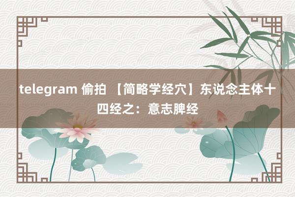 telegram 偷拍 【简略学经穴】东说念主体十四经之：意志脾经