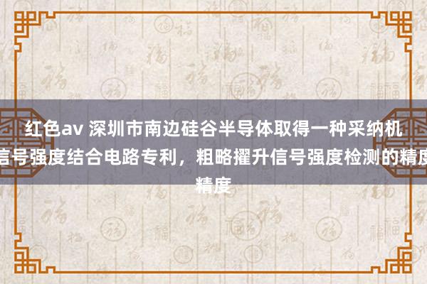 红色av 深圳市南边硅谷半导体取得一种采纳机信号强度结合电路专利，粗略擢升信号强度检测的精度