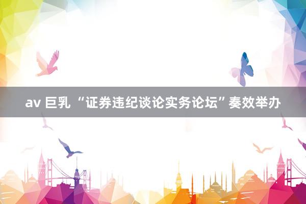 av 巨乳 “证券违纪谈论实务论坛”奏效举办