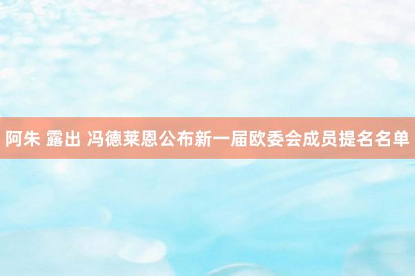 阿朱 露出 冯德莱恩公布新一届欧委会成员提名名单