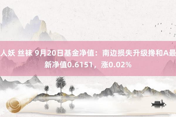 人妖 丝袜 9月20日基金净值：南边损失升级搀和A最新净值0.6151，涨0.02%