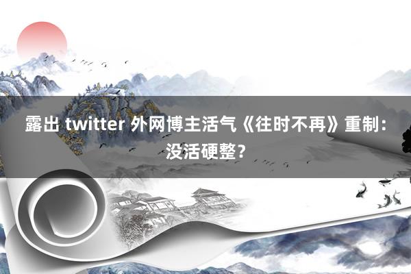 露出 twitter 外网博主活气《往时不再》重制：没活硬整？