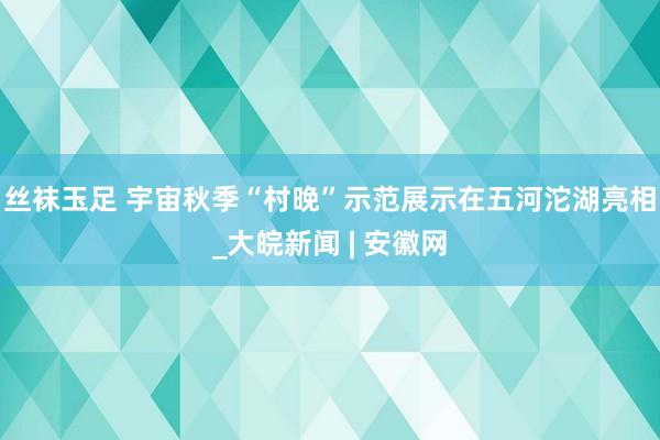 丝袜玉足 宇宙秋季“村晚”示范展示在五河沱湖亮相_大皖新闻 | 安徽网