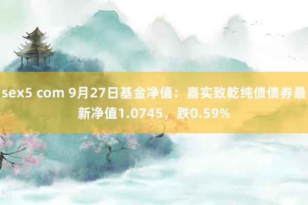 sex5 com 9月27日基金净值：嘉实致乾纯债债券最新净值1.0745，跌0.59%