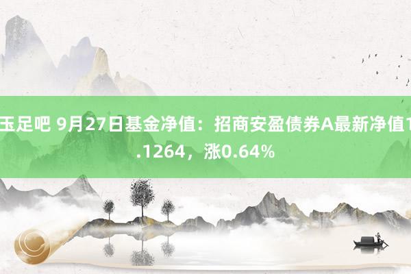 玉足吧 9月27日基金净值：招商安盈债券A最新净值1.1264，涨0.64%