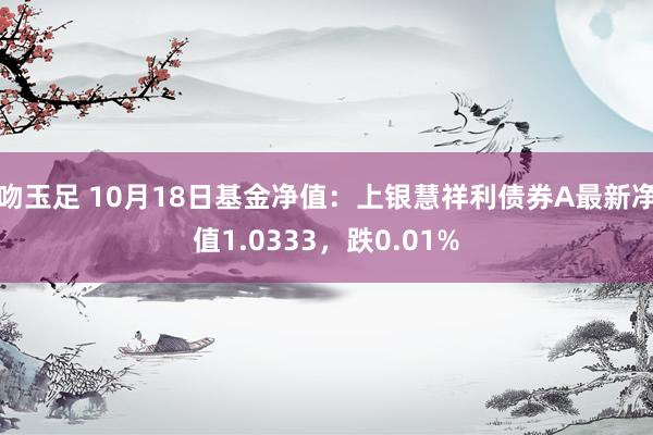 吻玉足 10月18日基金净值：上银慧祥利债券A最新净值1.0333，跌0.01%