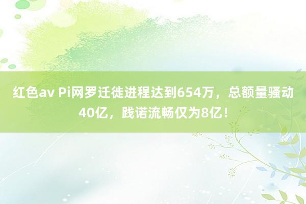 红色av Pi网罗迁徙进程达到654万，总额量骚动40亿，践诺流畅仅为8亿！
