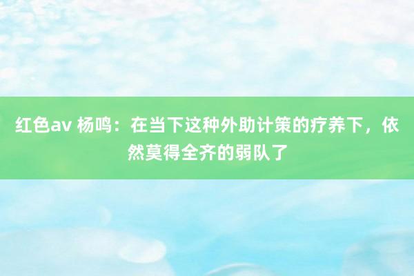红色av 杨鸣：在当下这种外助计策的疗养下，依然莫得全齐的弱队了