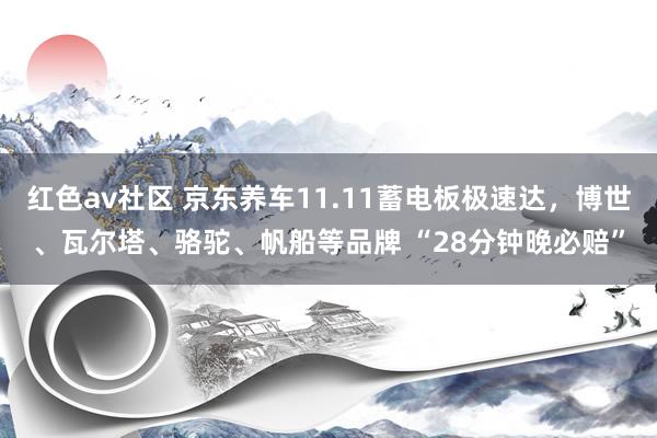 红色av社区 京东养车11.11蓄电板极速达，博世、瓦尔塔、骆驼、帆船等品牌 “28分钟晚必赔”