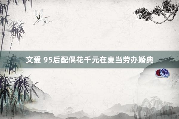 文爱 95后配偶花千元在麦当劳办婚典