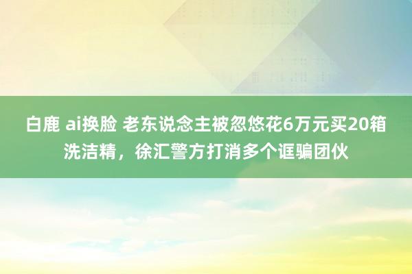 白鹿 ai换脸 老东说念主被忽悠花6万元买20箱洗洁精，徐汇警方打消多个诓骗团伙
