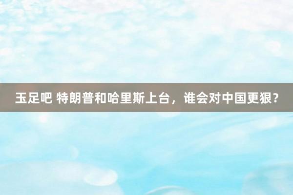 玉足吧 特朗普和哈里斯上台，谁会对中国更狠？