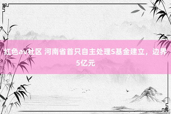 红色av社区 河南省首只自主处理S基金建立，边界5亿元