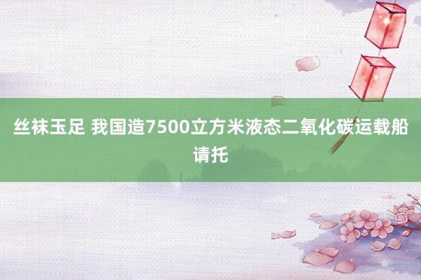 丝袜玉足 我国造7500立方米液态二氧化碳运载船请托