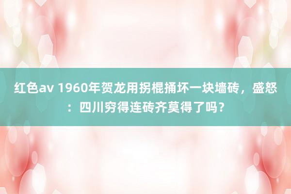 红色av 1960年贺龙用拐棍捅坏一块墙砖，盛怒：四川穷得连砖齐莫得了吗？
