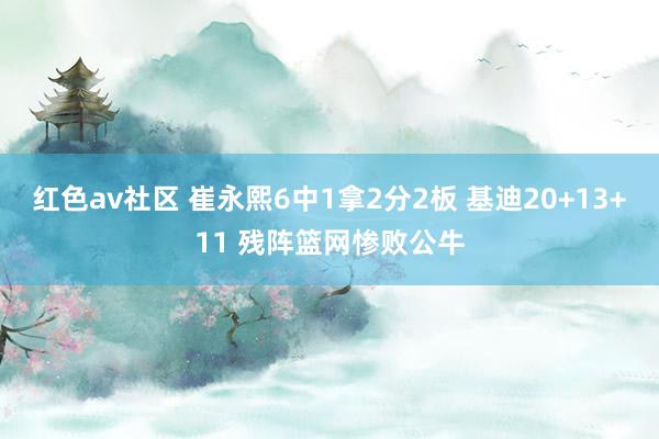红色av社区 崔永熙6中1拿2分2板 基迪20+13+11 残阵篮网惨败公牛