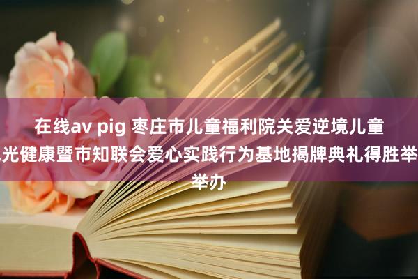 在线av pig 枣庄市儿童福利院关爱逆境儿童风光健康暨市知联会爱心实践行为基地揭牌典礼得胜举办