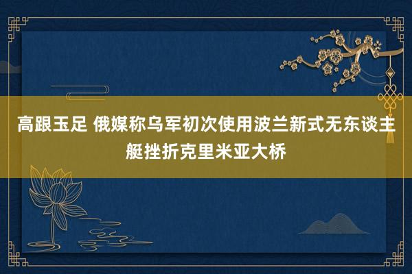 高跟玉足 俄媒称乌军初次使用波兰新式无东谈主艇挫折克里米亚大桥