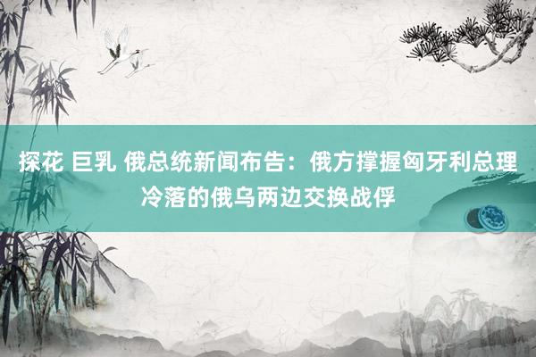 探花 巨乳 俄总统新闻布告：俄方撑握匈牙利总理冷落的俄乌两边交换战俘