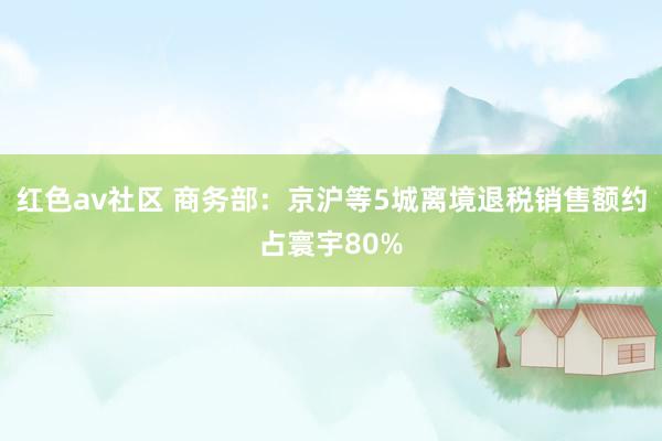 红色av社区 商务部：京沪等5城离境退税销售额约占寰宇80%