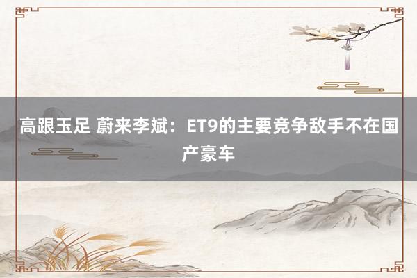高跟玉足 蔚来李斌：ET9的主要竞争敌手不在国产豪车