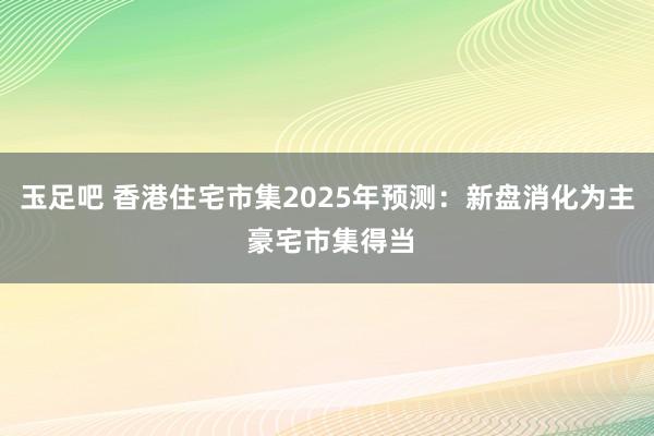 玉足吧 香港住宅市集2025年预测：新盘消化为主 豪宅市集得当