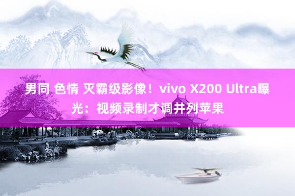男同 色情 灭霸级影像！vivo X200 Ultra曝光：视频录制才调并列苹果