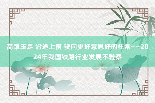 高跟玉足 沿途上前 驶向更好意思好的往常——2024年我国铁路行业发展不雅察