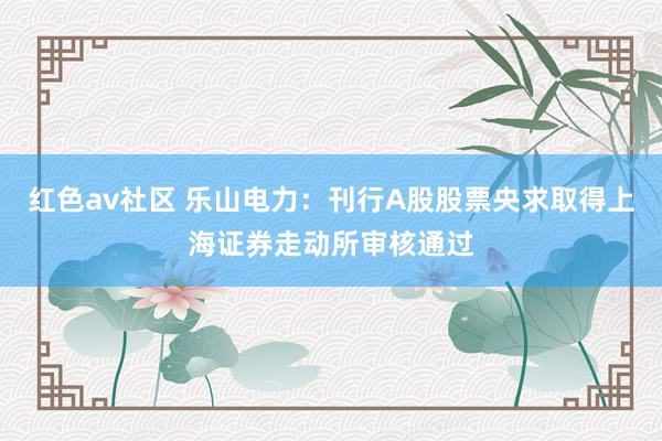 红色av社区 乐山电力：刊行A股股票央求取得上海证券走动所审核通过