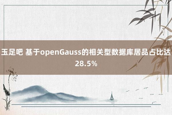 玉足吧 基于openGauss的相关型数据库居品占比达28.5%