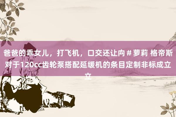 爸爸的乖女儿，打飞机，口交还让禸＃萝莉 格帝斯对于120cc齿轮泵搭配延缓机的条目定制非标成立