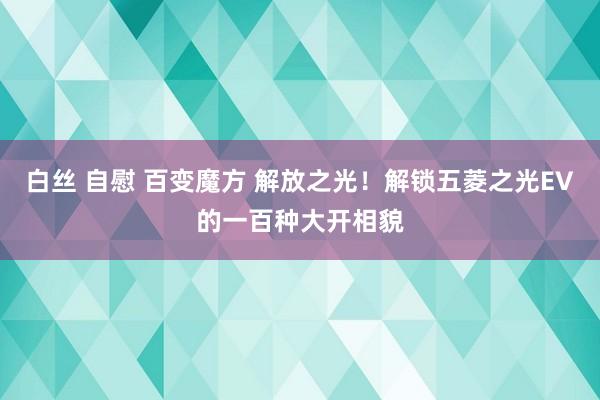 白丝 自慰 百变魔方 解放之光！解锁五菱之光EV的一百种大开相貌
