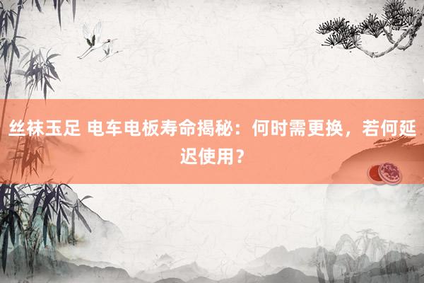丝袜玉足 电车电板寿命揭秘：何时需更换，若何延迟使用？