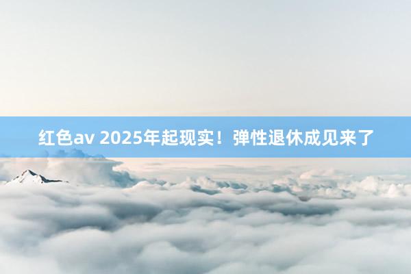 红色av 2025年起现实！弹性退休成见来了