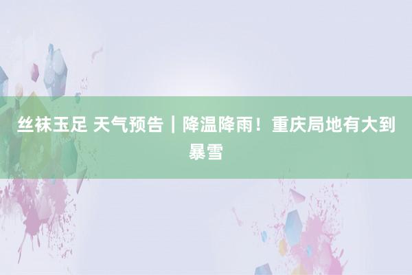 丝袜玉足 天气预告｜降温降雨！重庆局地有大到暴雪