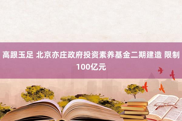 高跟玉足 北京亦庄政府投资素养基金二期建造 限制100亿元