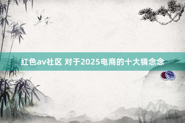 红色av社区 对于2025电商的十大猜念念