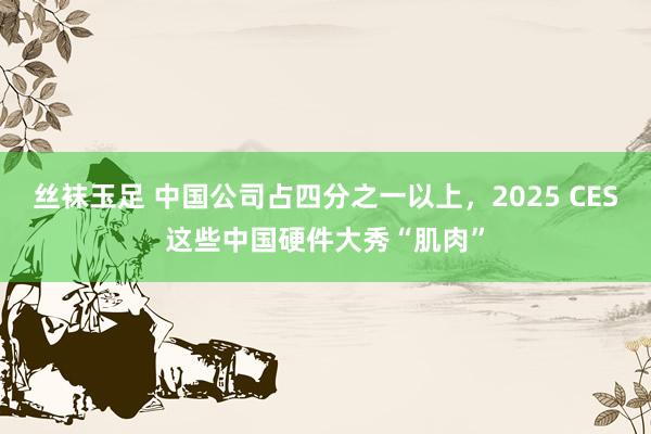 丝袜玉足 中国公司占四分之一以上，2025 CES这些中国硬件大秀“肌肉”