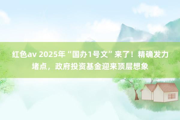 红色av 2025年“国办1号文”来了！精确发力堵点，政府投资基金迎来顶层想象