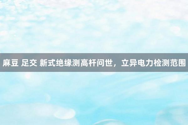 麻豆 足交 新式绝缘测高杆问世，立异电力检测范围
