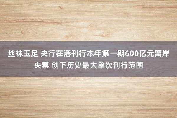 丝袜玉足 央行在港刊行本年第一期600亿元离岸央票 创下历史最大单次刊行范围