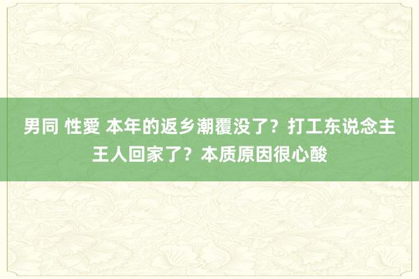 男同 性愛 本年的返乡潮覆没了？打工东说念主王人回家了？本质原因很心酸