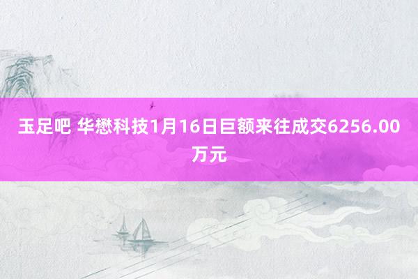 玉足吧 华懋科技1月16日巨额来往成交6256.00万元