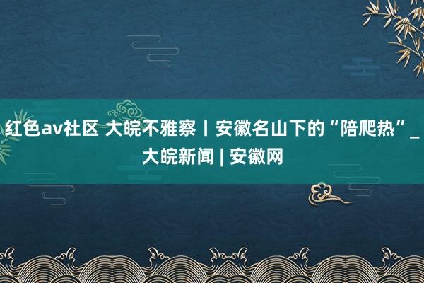 红色av社区 大皖不雅察丨安徽名山下的“陪爬热”_大皖新闻 | 安徽网