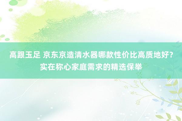 高跟玉足 京东京造清水器哪款性价比高质地好？实在称心家庭需求的精选保举