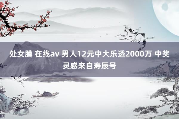 处女膜 在线av 男人12元中大乐透2000万 中奖灵感来自寿辰号