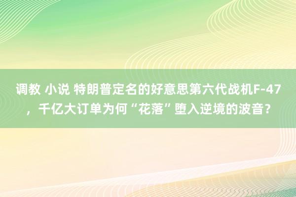 调教 小说 特朗普定名的好意思第六代战机F-47，千亿大订单为何“花落”堕入逆境的波音？