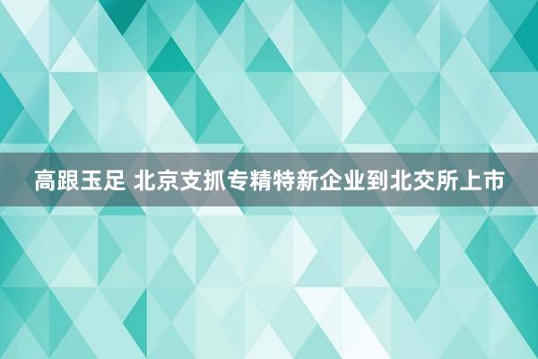 高跟玉足 北京支抓专精特新企业到北交所上市