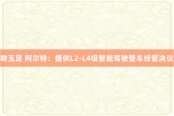 吻玉足 阿尔特：提供L2-L4级智能驾驶整车经管决议
